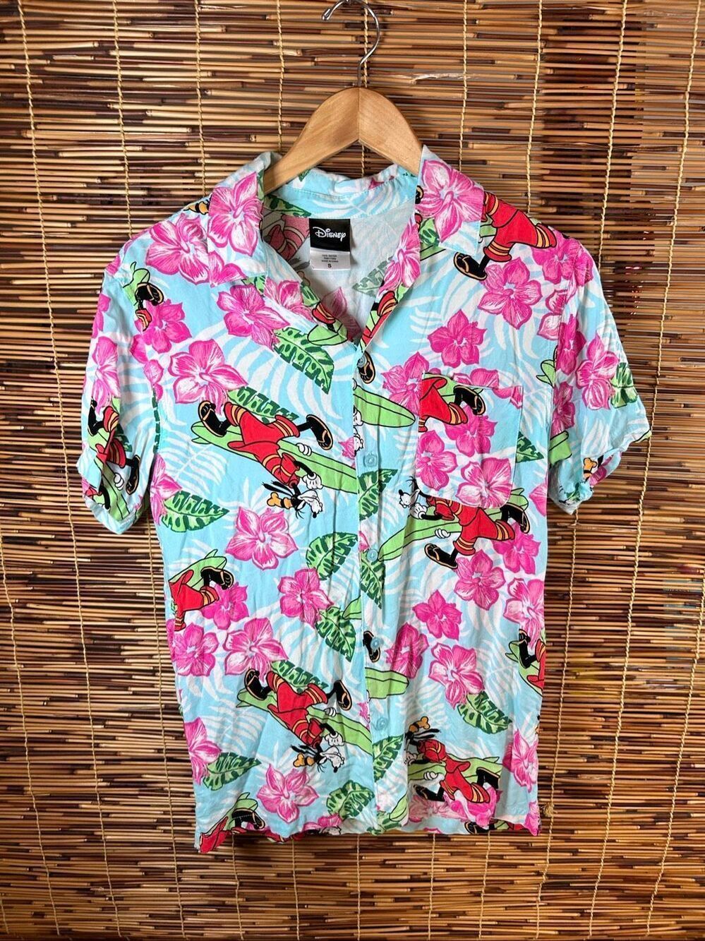 Disney Goofy Hawaiian Surfing Short-Sleeve Shirt SMALL